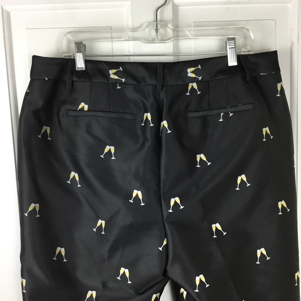 Talbots Black Ankle Pants with White Pattern - Picture 5 of 8